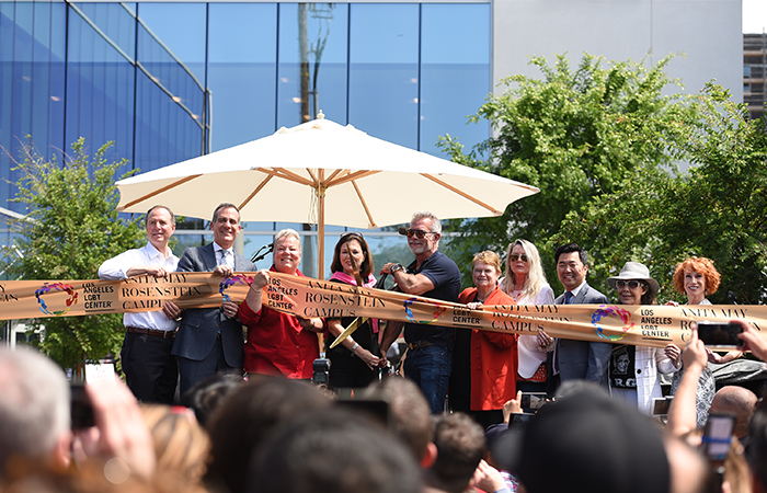 On April 7, 2019, the Los Angeles LGBT Center celebrated a ribbon cutting ceremony and grand opening for their Anita May Rosenstein Campus
