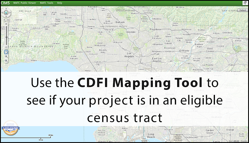 Use the CDFI Mapping Tool to search for your project's location